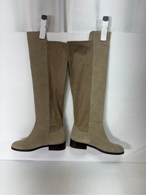 Lucky Brand Women's Knee-High Suede Riding Boots in Beige s238